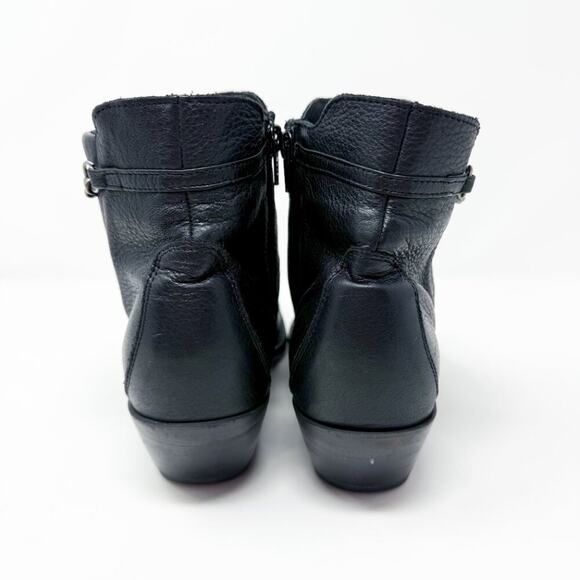 Durango Black Pebbled Leather Western Ankle Boots Size 9.5 Side Zip Pointy Toe - Picture 6 of 10
